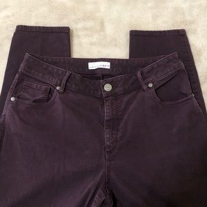 LOFT aubergine curvy skinny jeans